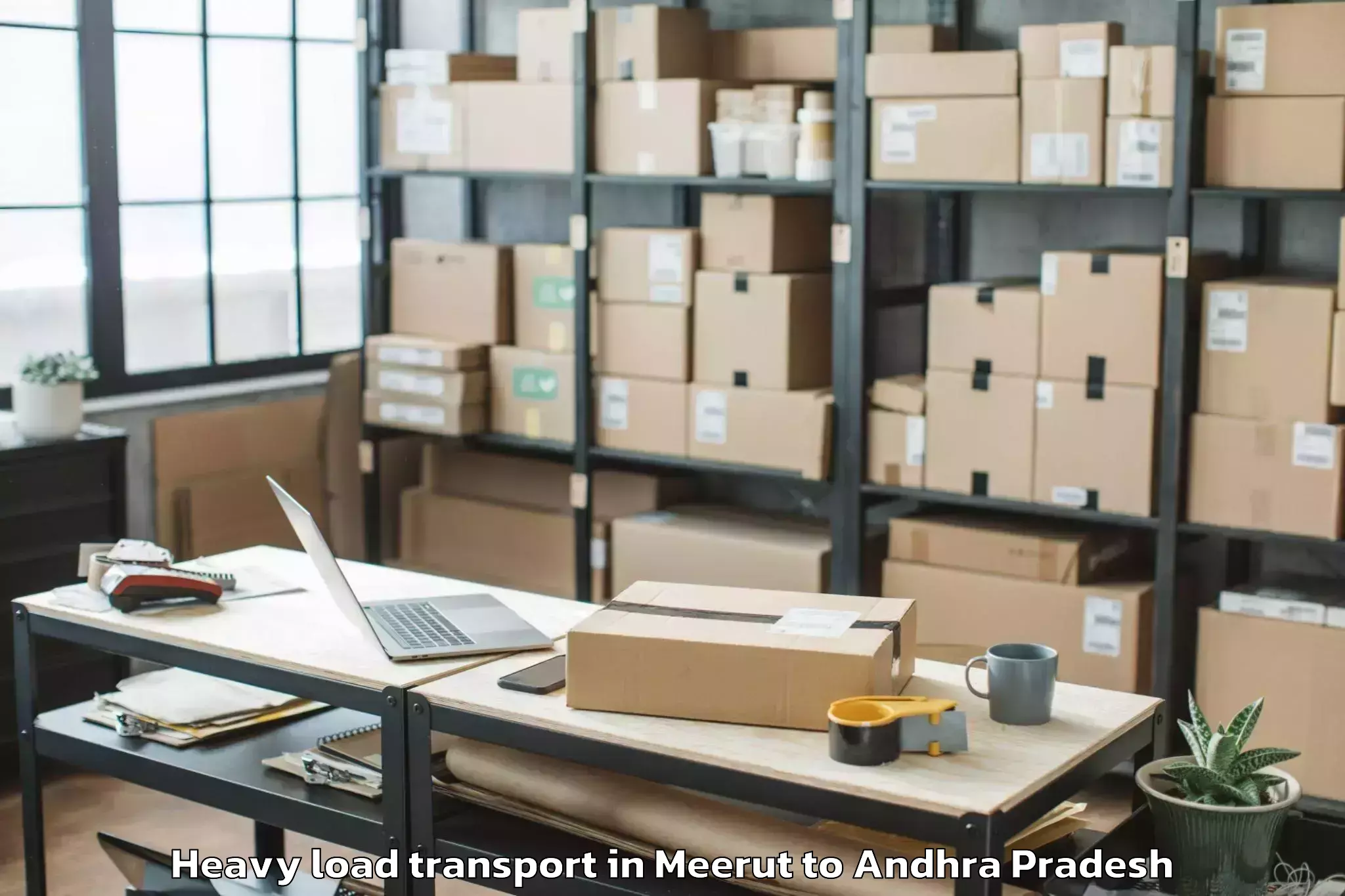 Top Meerut to Nandikotkur Heavy Load Transport Available